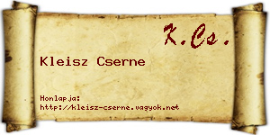 Kleisz Cserne névjegykártya